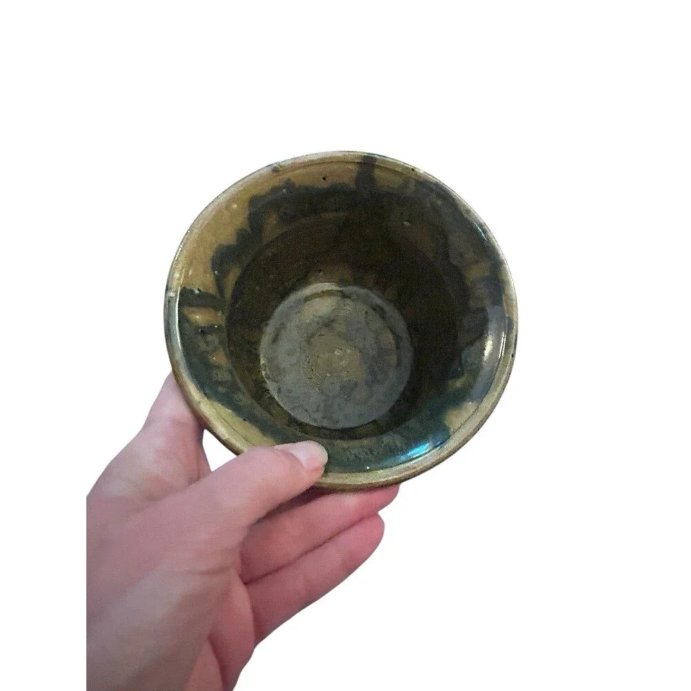 Vtg Hartman Pottery Studio Art Drip Glaze Wide Mouth Vase Johnathan Hartman 5